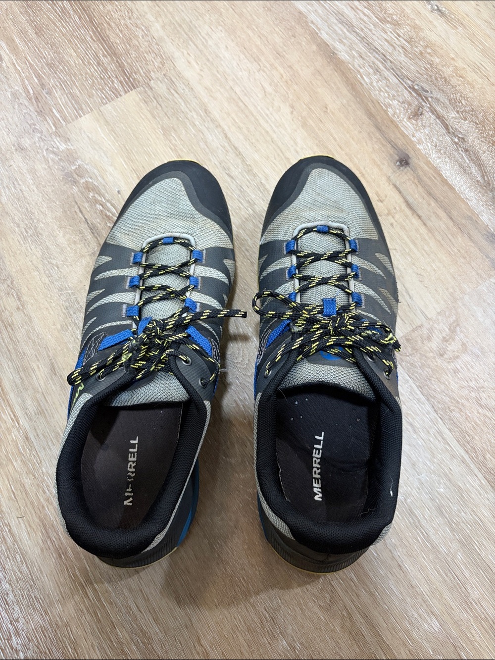 Merrell Men's Gray and Blue Trail Sneakers